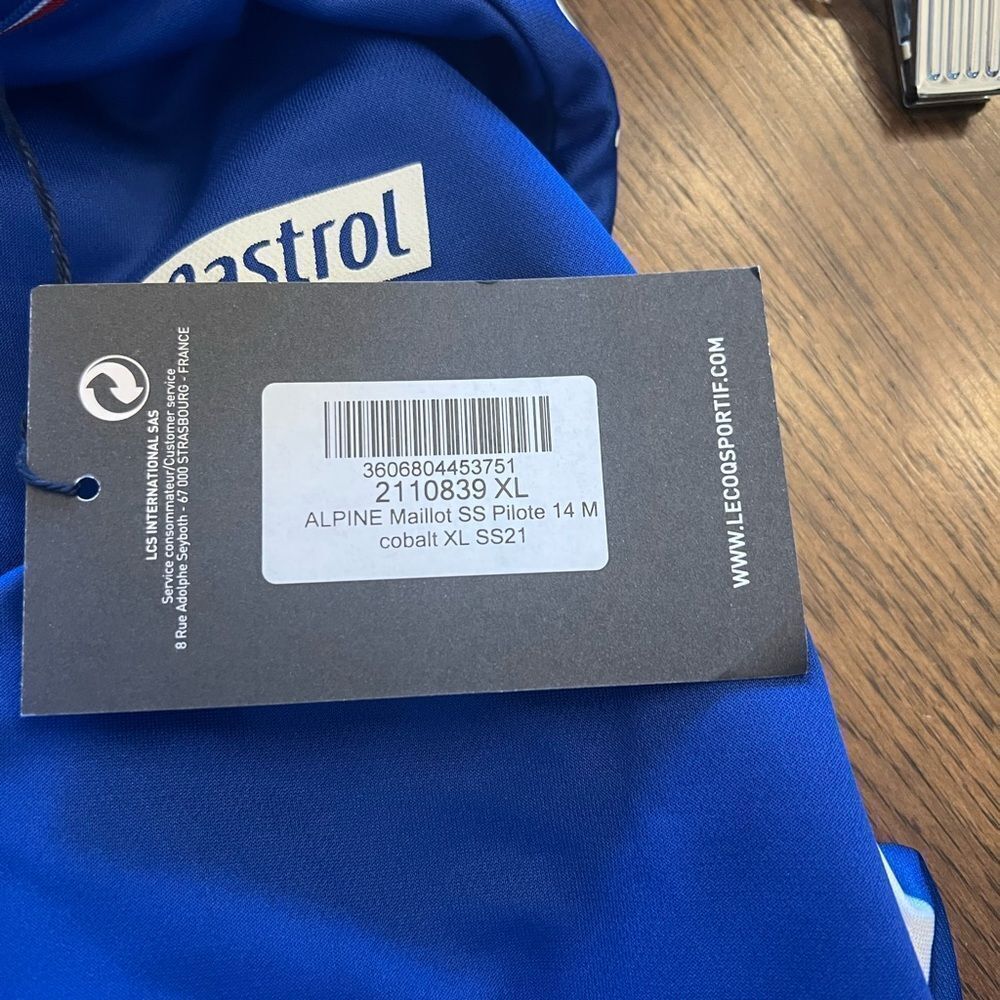 Le Coq Sportif Men's Alpine F1 Blue Racing Alonso Jersey. Size XL. NWT. - Picture 7 of 11